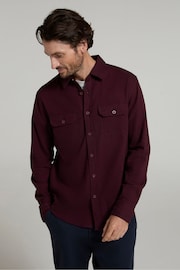 Mountain Warehouse Dark Purple Mens Trace Flannel 100% Cotton Long Sleeve Shirt - Image 2 of 3