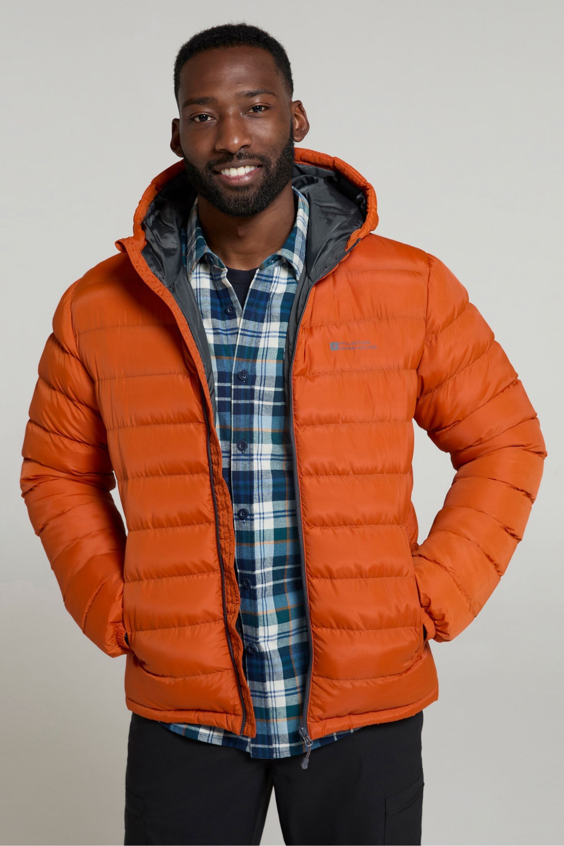 Mens orange padded jacket shop