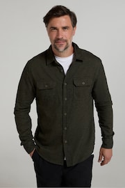 Mountain Warehouse Dark Green Mens Trace Flannel 100% Cotton Long Sleeve Shirt - Image 2 of 4