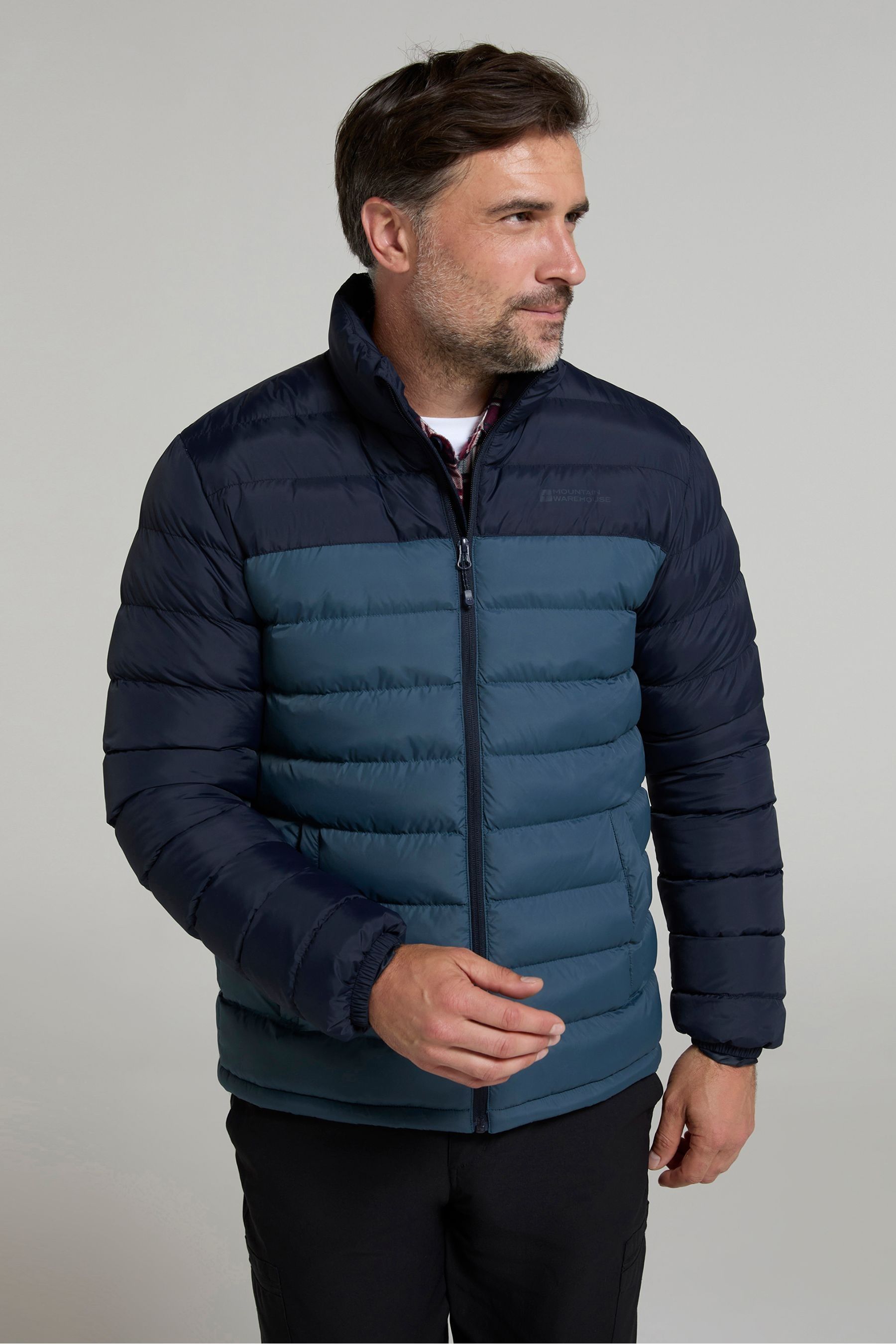 Mountain Warehouse Blue Mens Vista Water Resistant Padded Jacket Small