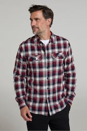 Mountain Warehouse Purple Mens Trace Flannel 100% Cotton Long Sleeve Shirt - Image 4 of 4