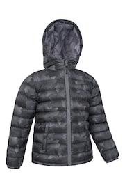 Mountain Warehouse Dark Black Kids Seasons Printed Water Resistant Padded Jacket - Image 3 of 5