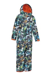 Mountain Warehouse Green Kids Cloud Printed Waterproof Fleece Lined Snowsuit - Image 2 of 7