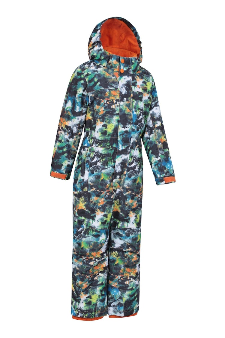 Mountain Warehouse Green Kids Cloud Printed Waterproof Fleece Lined Snowsuit - Image 2 of 7