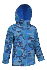 Mountain Warehouse Sky Blue Exodus II Kids Printed Water Resistant Softshell Jacket - Image 4 of 5