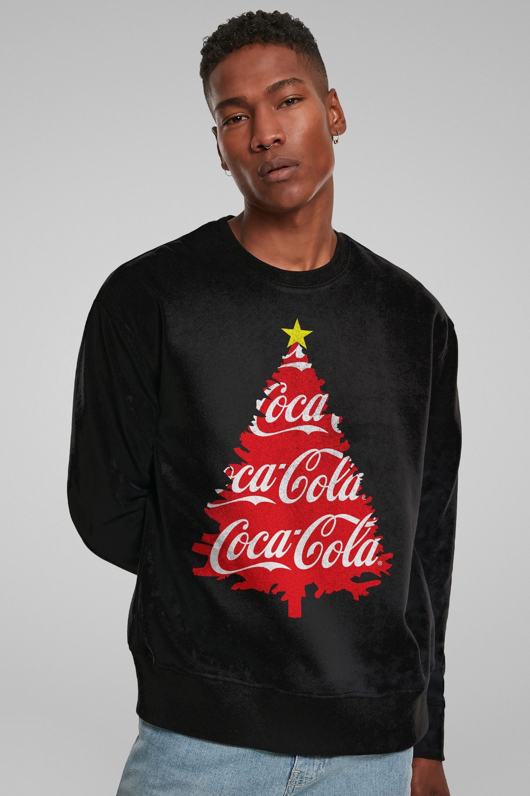 Buy All Every Black Coca Cola Christmas Tree Mens Sweatshirt from the Next UK online shop