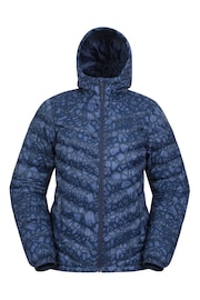 Mountain Warehouse Blue Womens Seasons Printed Water Resistant Padded Jacket - Image 1 of 5