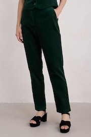 Seasalt Cornwall Green Heald Corduroy Tapered 100% Cotton Trousers - Image 1 of 5