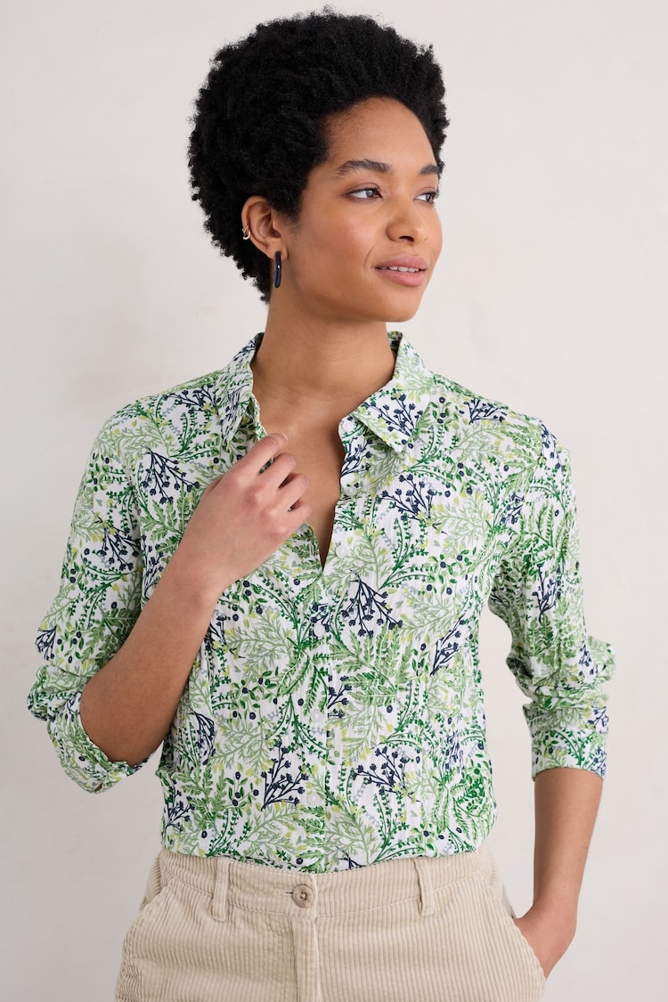 Seasalt Cornwall Green Larissa 100% Cotton Shirt - Image 1 of 5