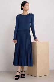 Seasalt Cornwall Blue Glass Stem Sparkly Knitted Dress - Image 3 of 5