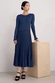 Seasalt Cornwall Blue Glass Stem Sparkly Knitted Dress - Image 3 of 5