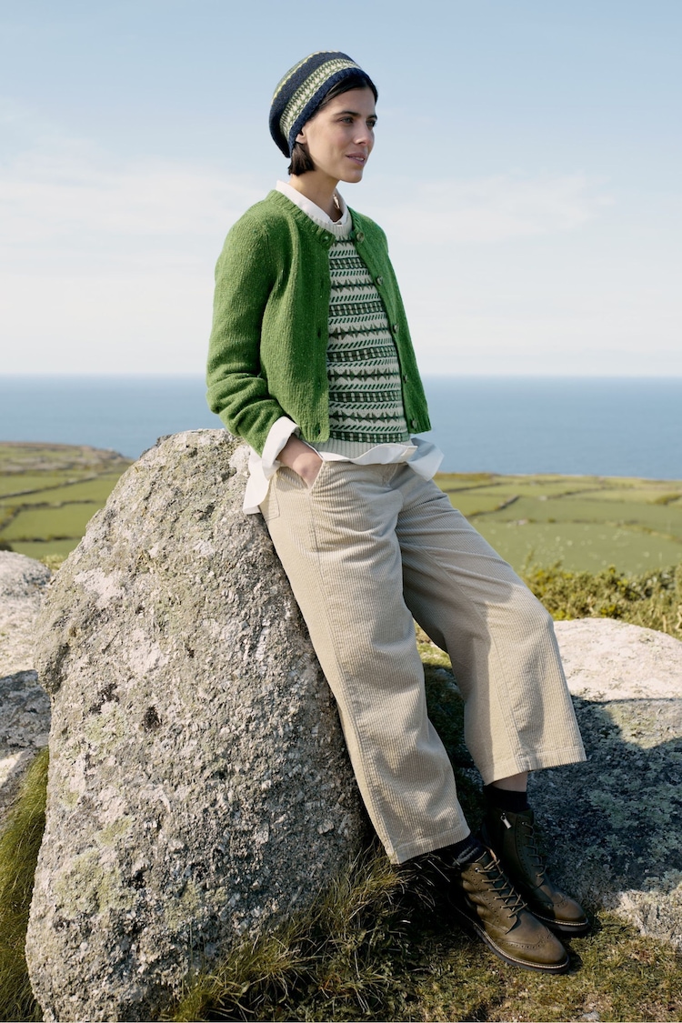 Seasalt Cornwall Green Lemon Porch Fairisle Pattern Knitted Vest - Image 1 of 9