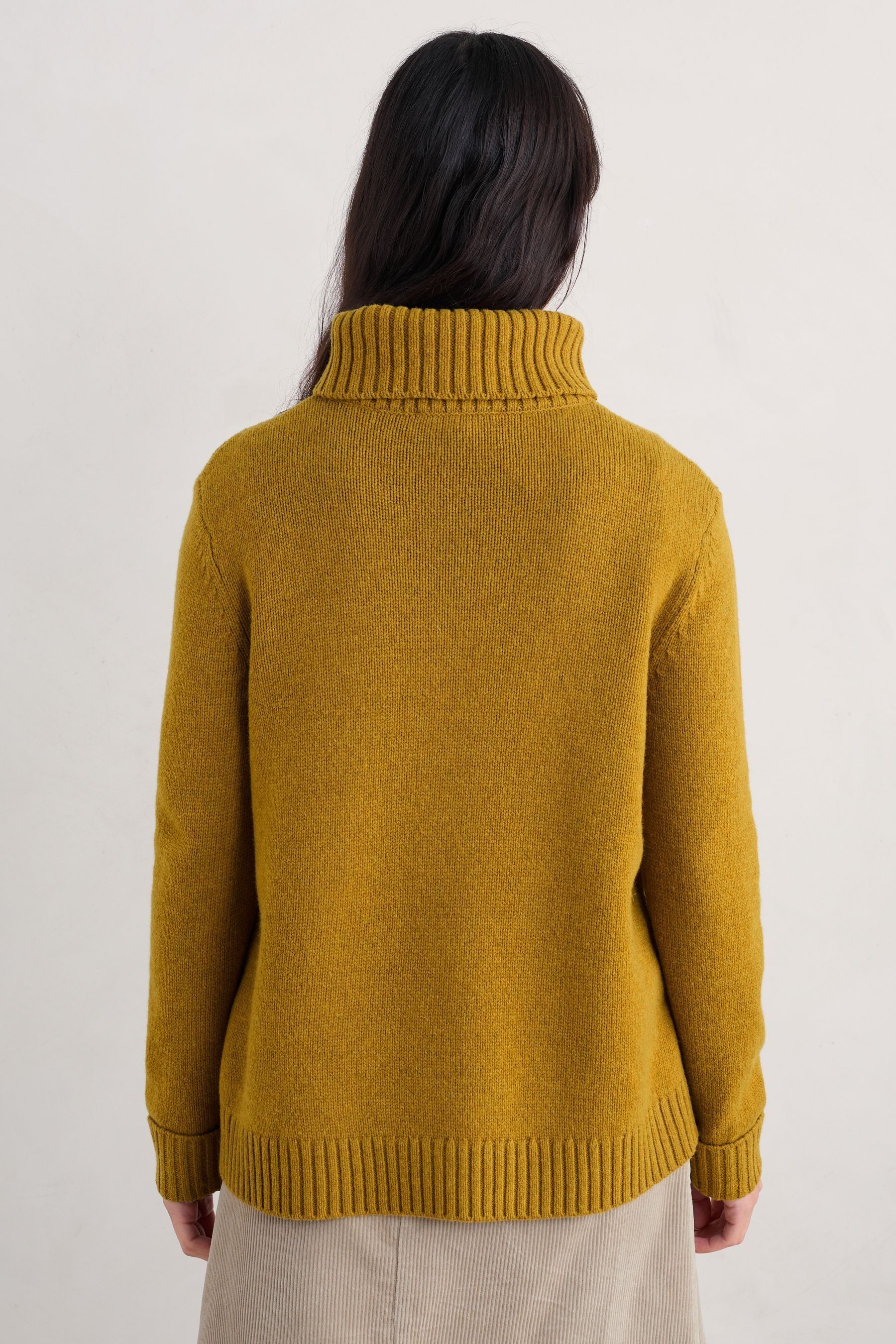Mustard yellow roll neck jumper clearance