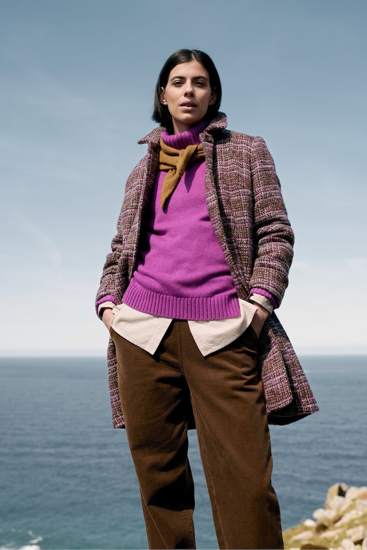 Seasalt Cornwall Brown Wood Cabin Wool Blend Twill Coat - Image 2 of 9