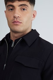 River Island Black Ponti 100% Cotton Shacket - Image 4 of 6