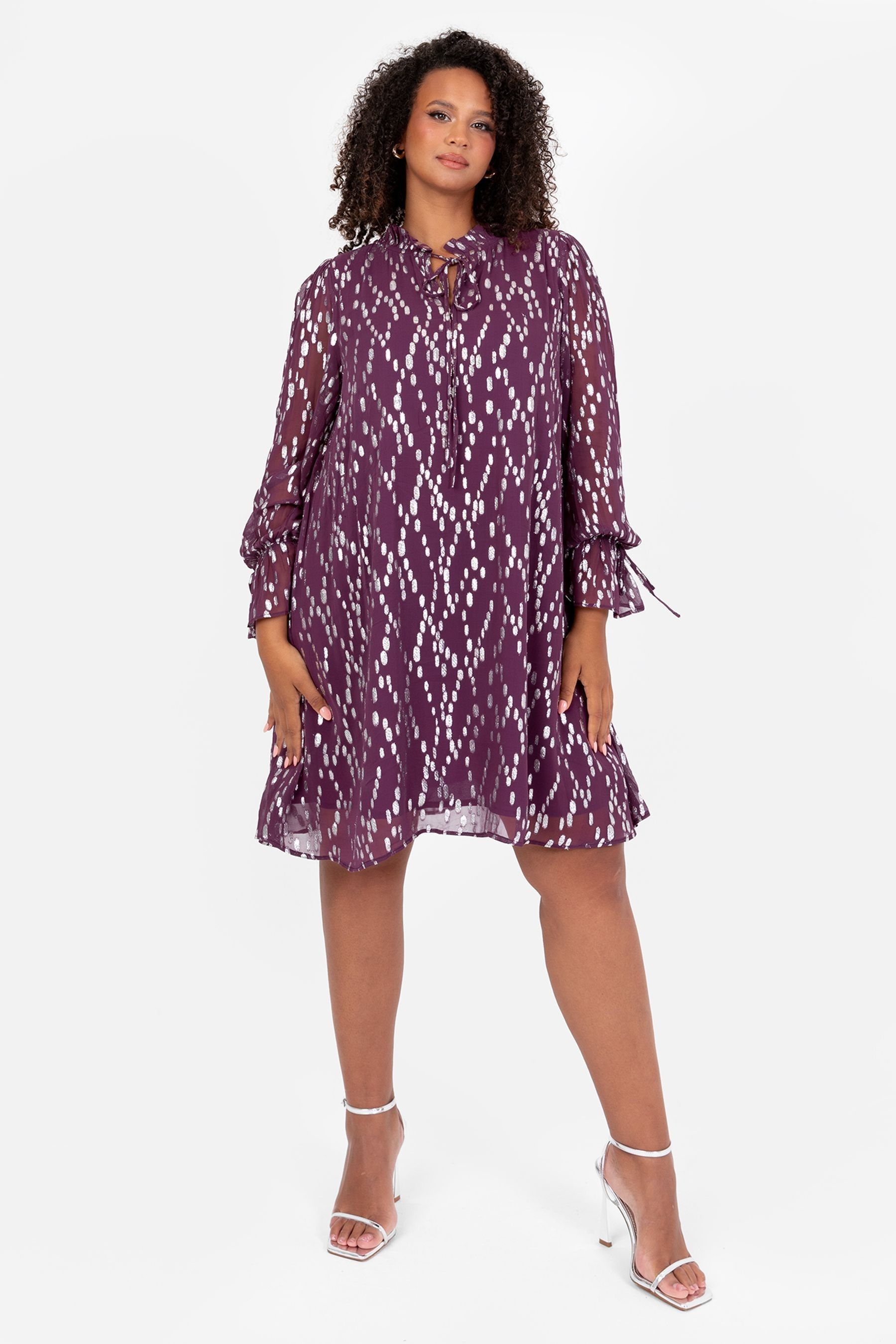 Purple swing dress best sale