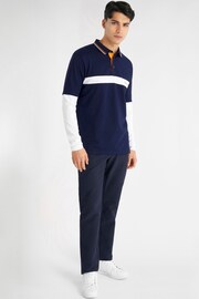 Calvin Klein Golf Blue Hubbard Long Sleeve Hybrid Polo Shirt - Image 3 of 8