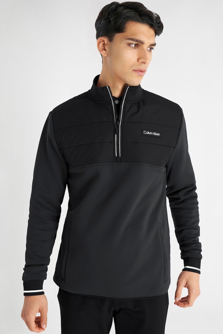 Calvin Klein Golf Baylor Creek Hybrid Half Zip Black Jacket - Image 1 of 1