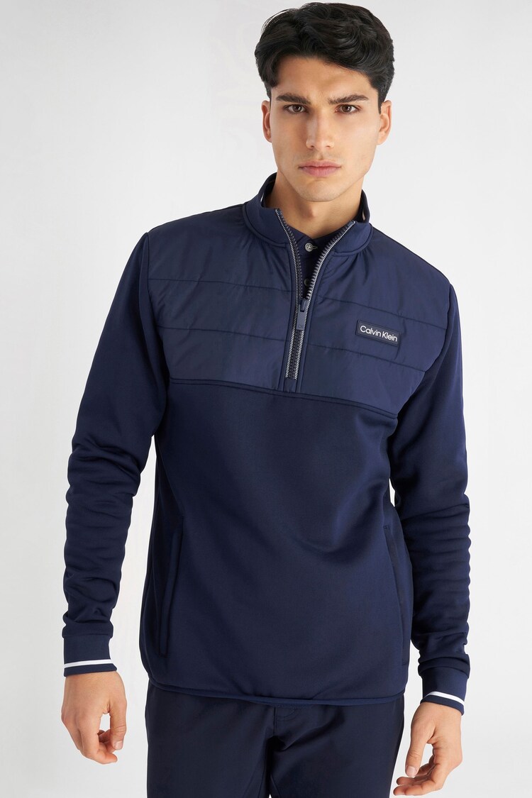 Calvin Klein Golf Blue Baylor Creek Hybrid Half Zip Jacket - Image 2 of 9