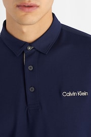 Calvin Klein Golf Blue Medina Long Sleeve Polo Shirt - Image 4 of 8