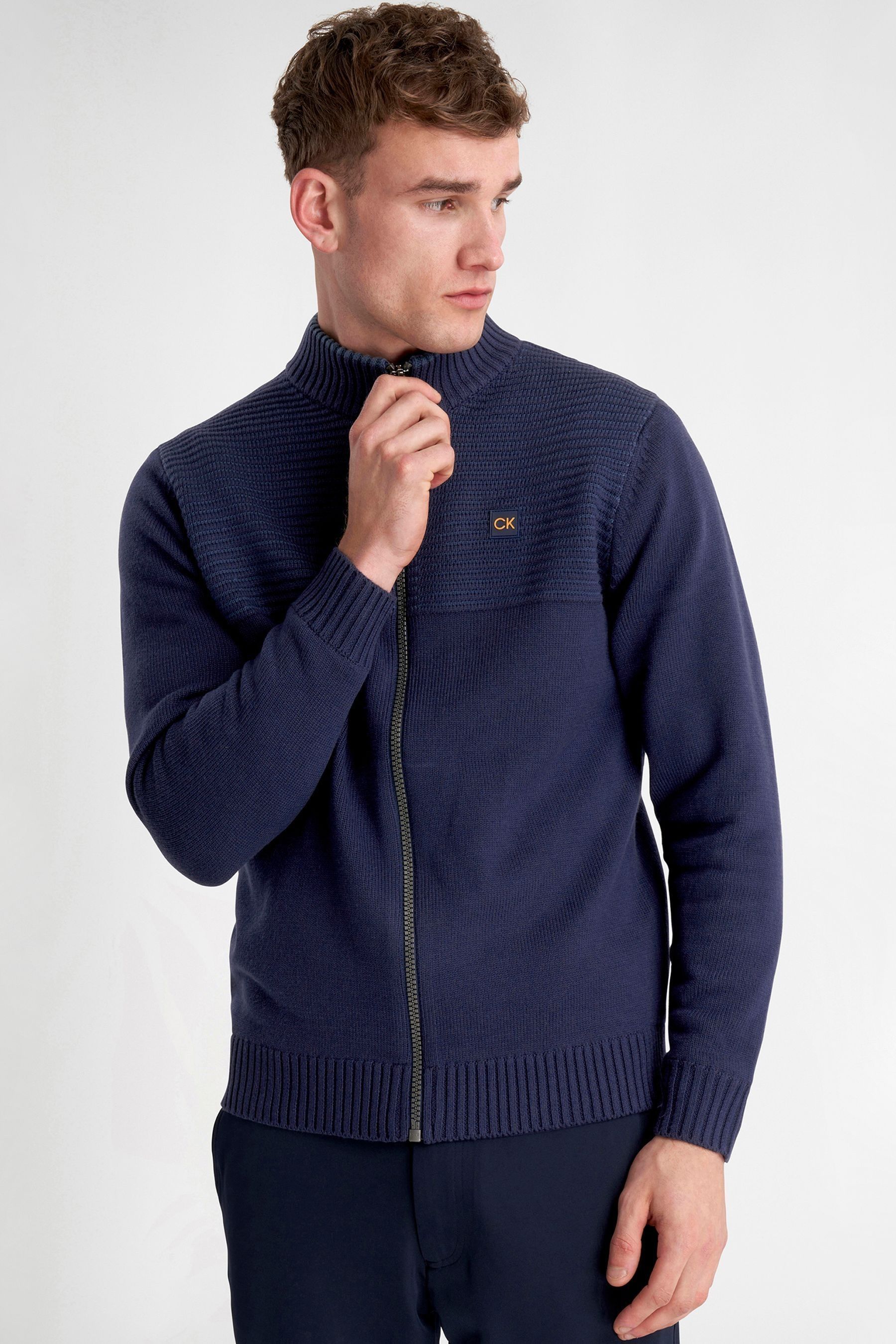 Buy Calvin Klein Golf Blue Oak Creek Full Zip Lined Sweater from Next Ireland
