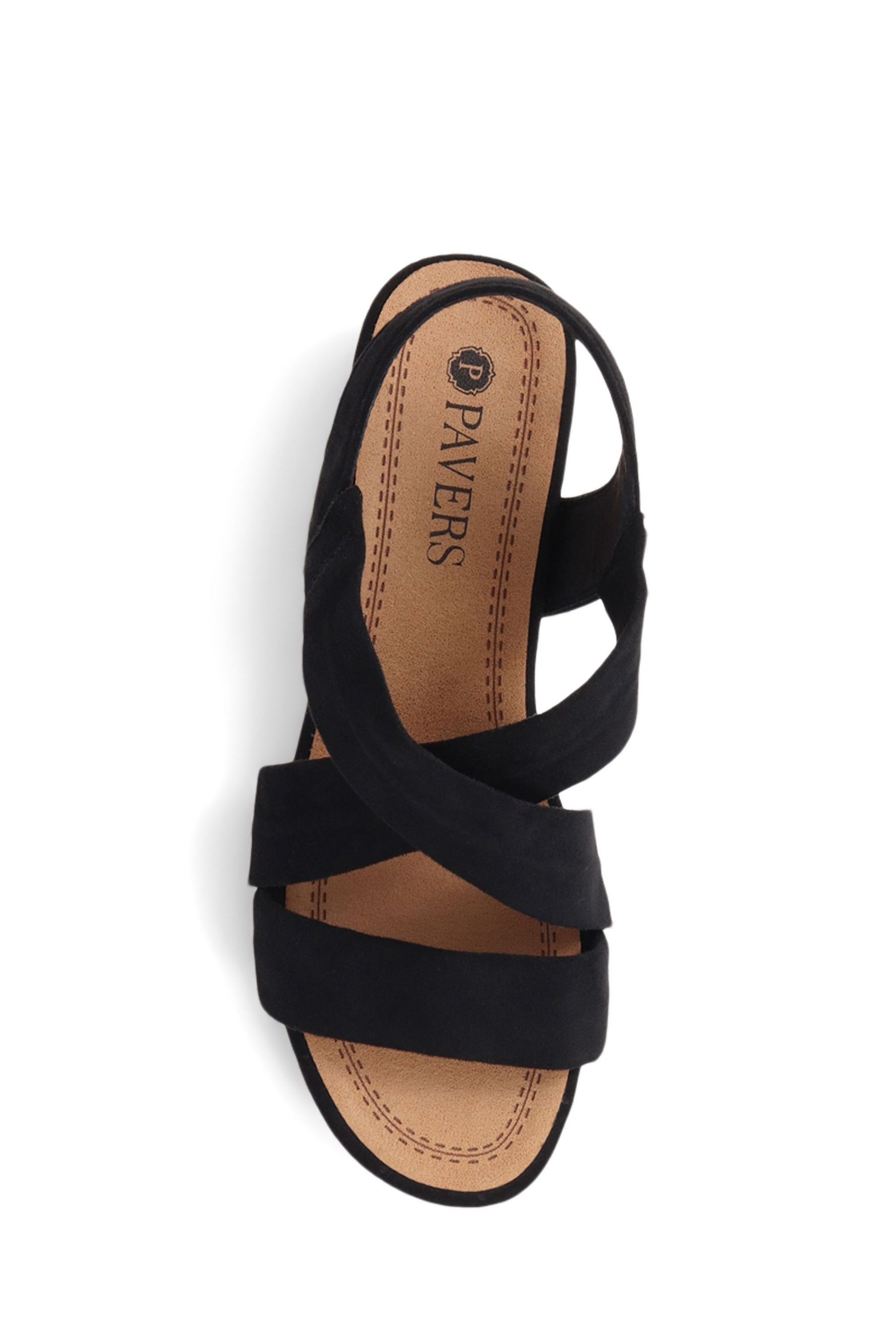 Pavers black wedge sandals best sale