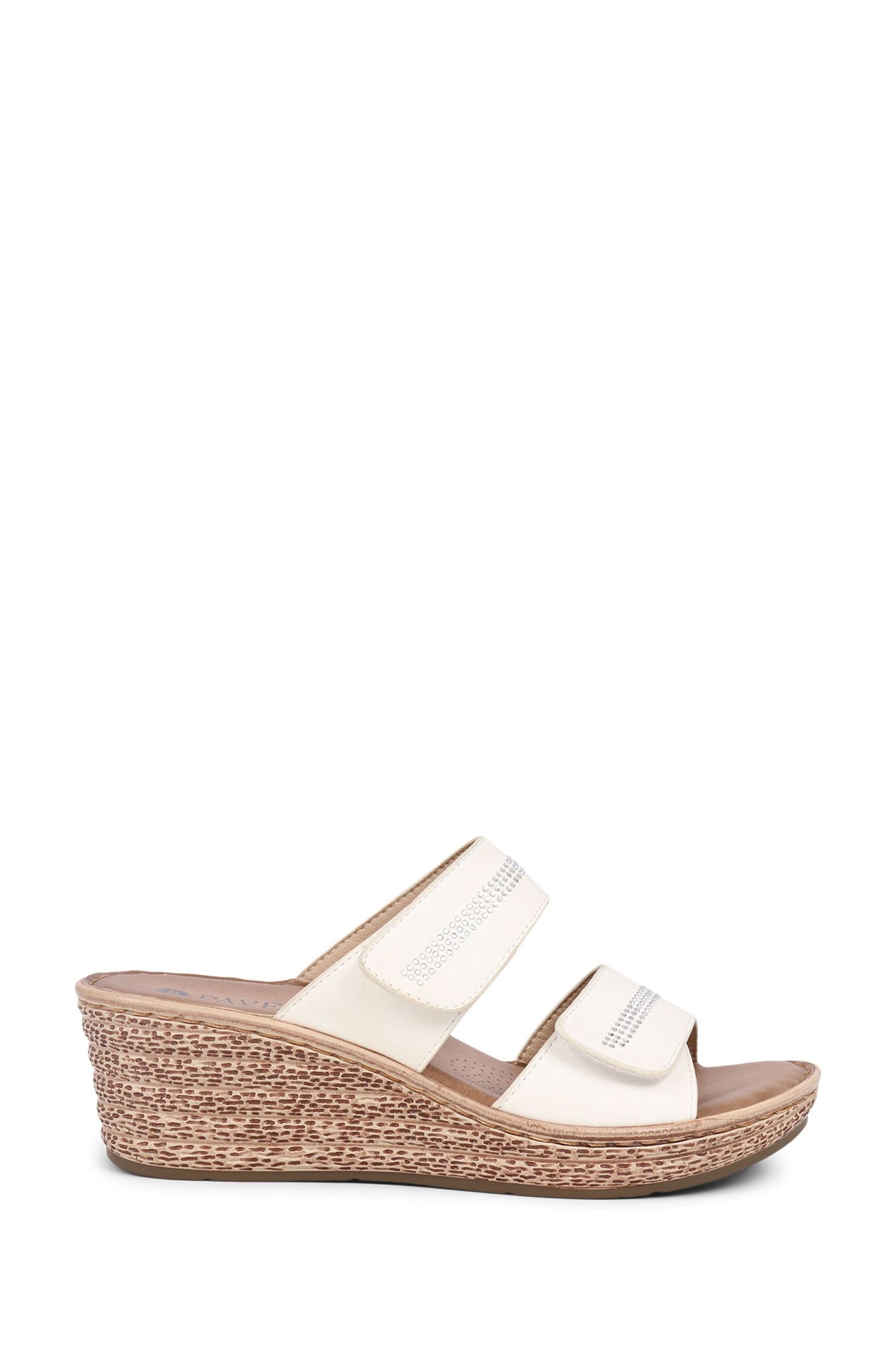 Buy Pavers White Touch Fasten Wedge Mules from Next Malta