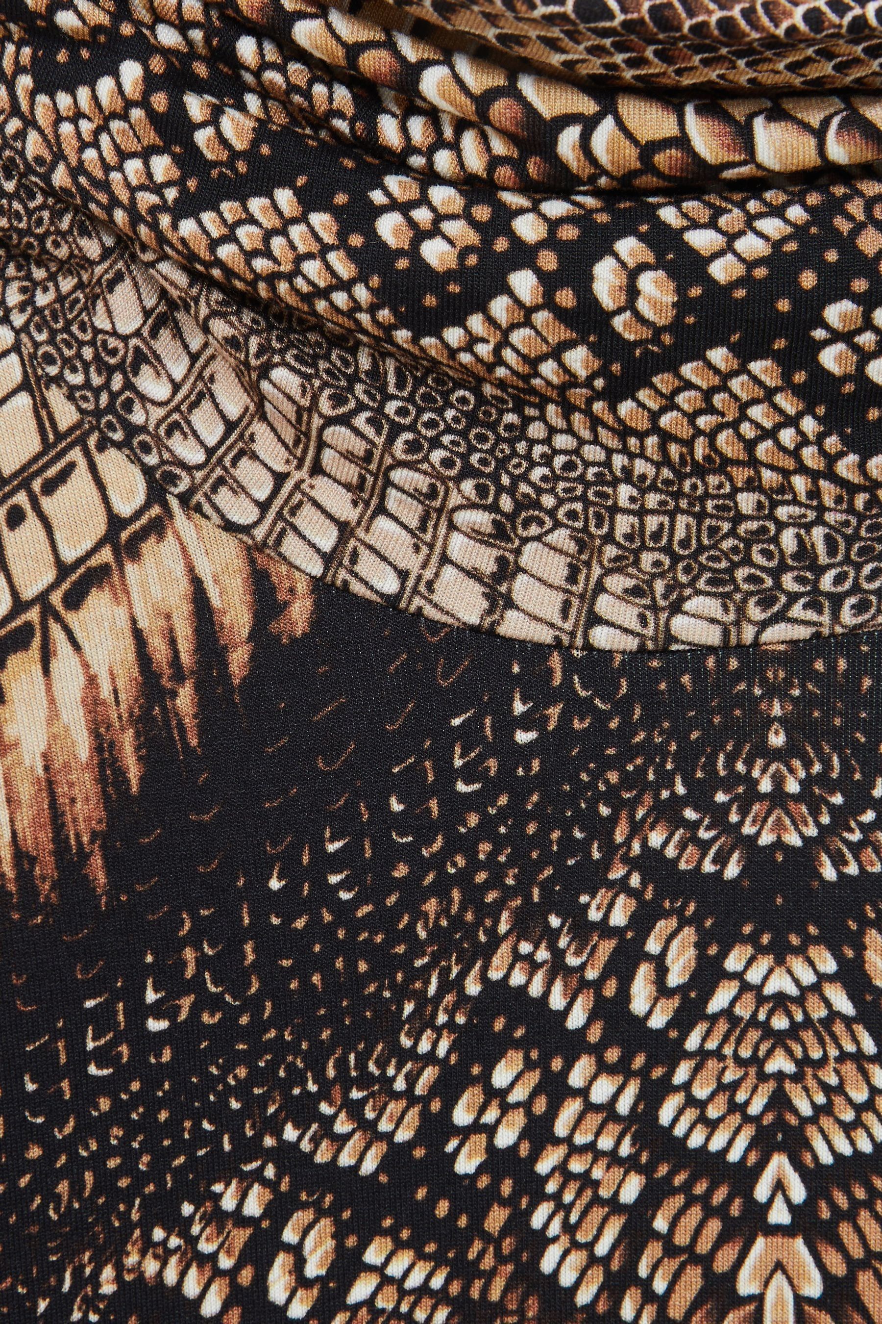 Buy Reiss Brown Naomi Snake Print Roll Neck Top from Next Kuwait