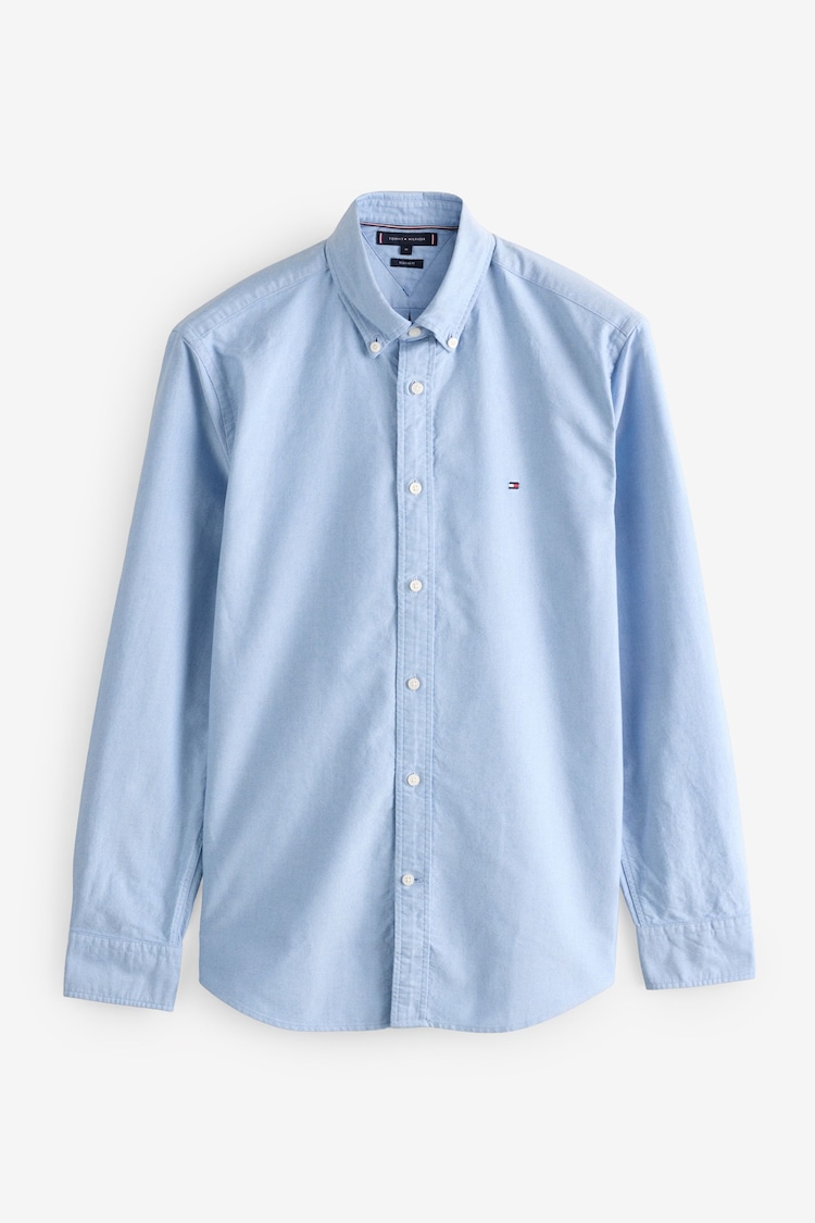 Tommy Hilfiger Blue Solid Heritage Oxford Shirt - Image 1 of 5