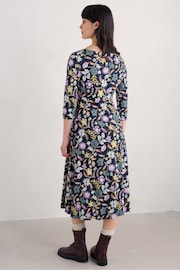 Seasalt Cornwall Black Secret Cove 3/4 Sleeve Midi Dress - Image 2 of 5