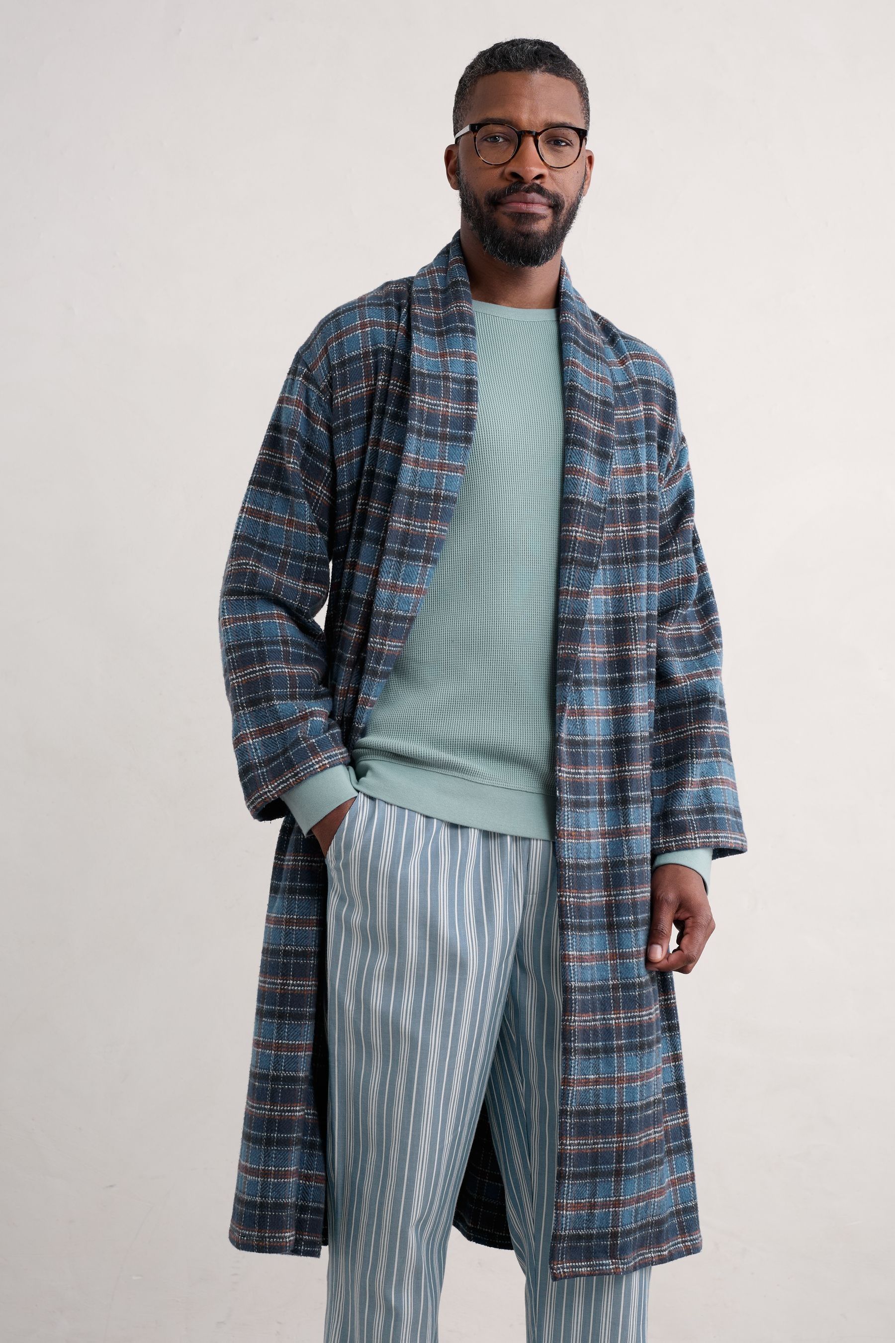 Mens flannel dressing gown on sale