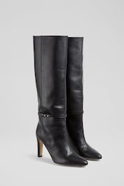 LK Bennett Black Caterina High Slim Block Stiletto Boots - Image 2 of 4