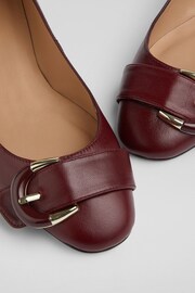 LK Bennett Red Cici Bordeaux Casual Resin Buckle Courts - Image 4 of 4