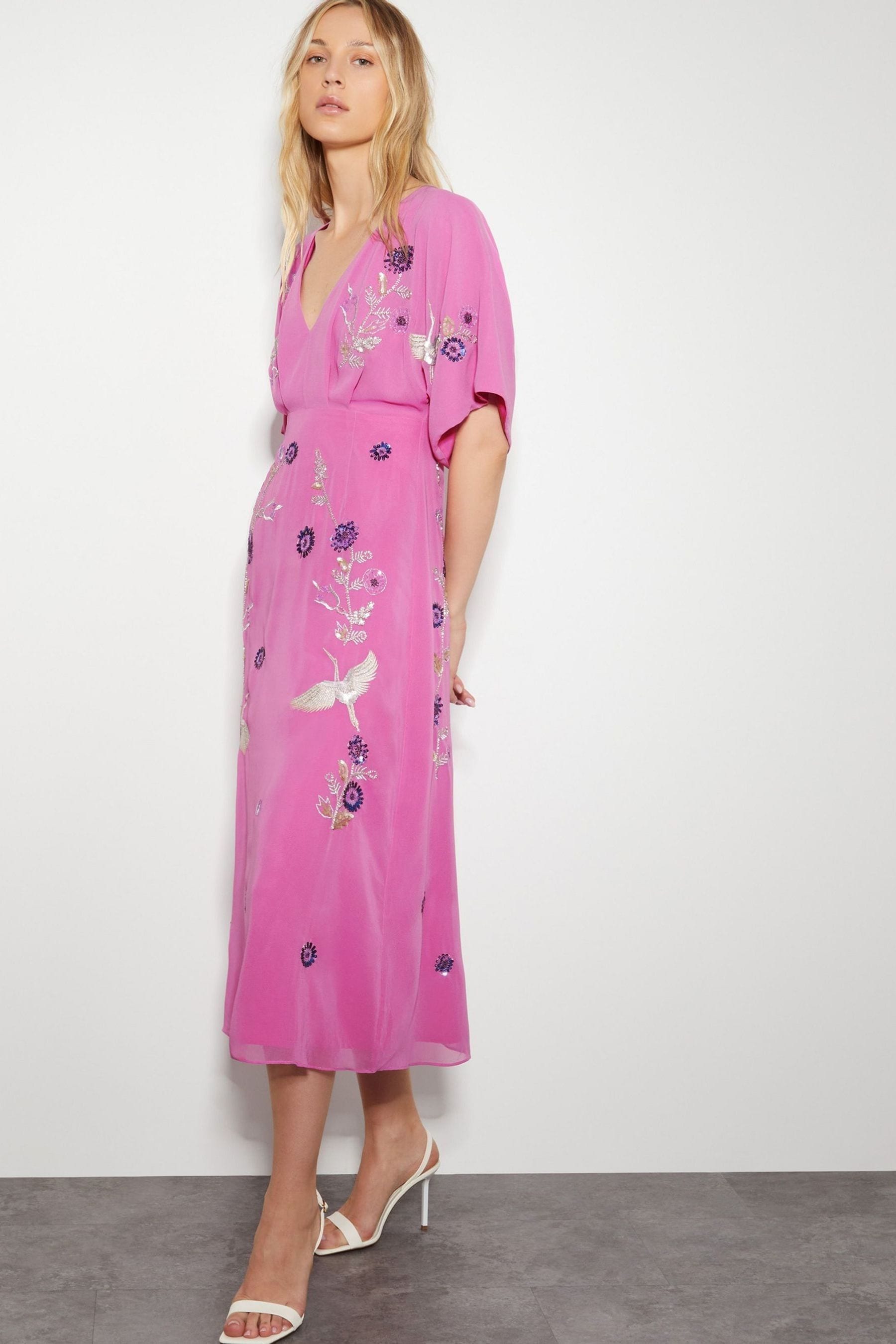 Pink kimono dress top