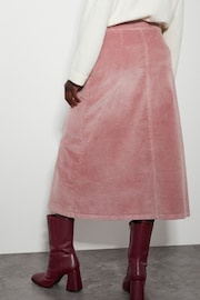 Monsoon Pink Malika Cord Midi Skirt - Image 3 of 5