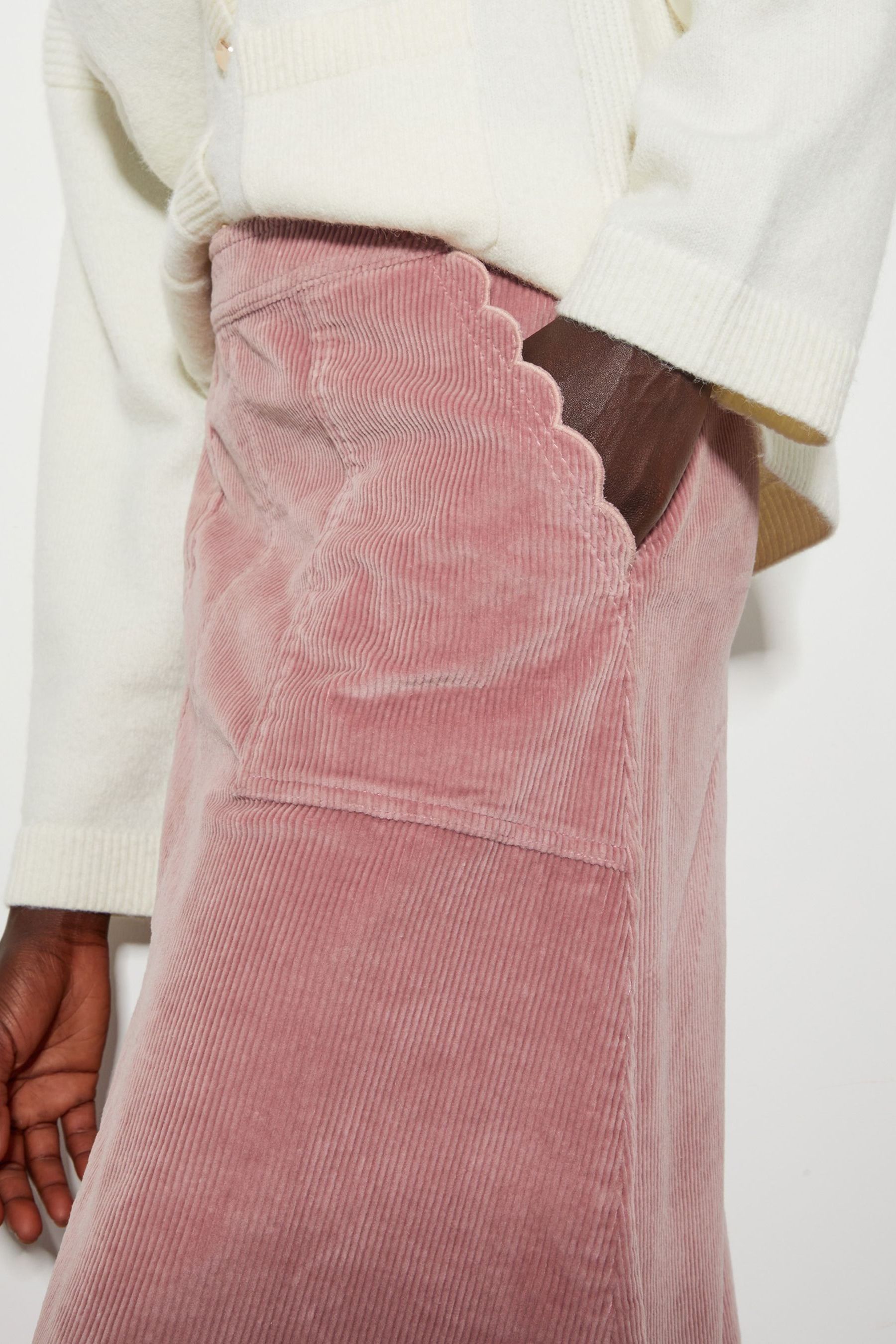 Pink cord midi skirt store