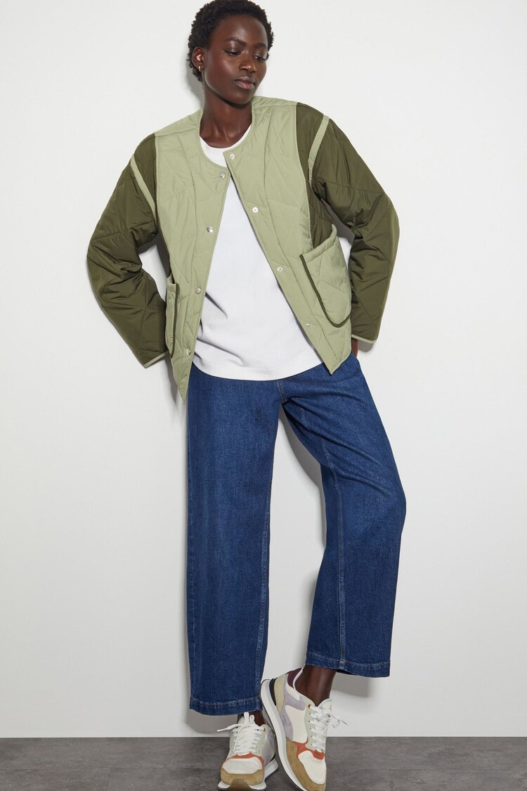 Monsoon Green Lulu Two Tone Quilted Jacket - Image 2 of 6