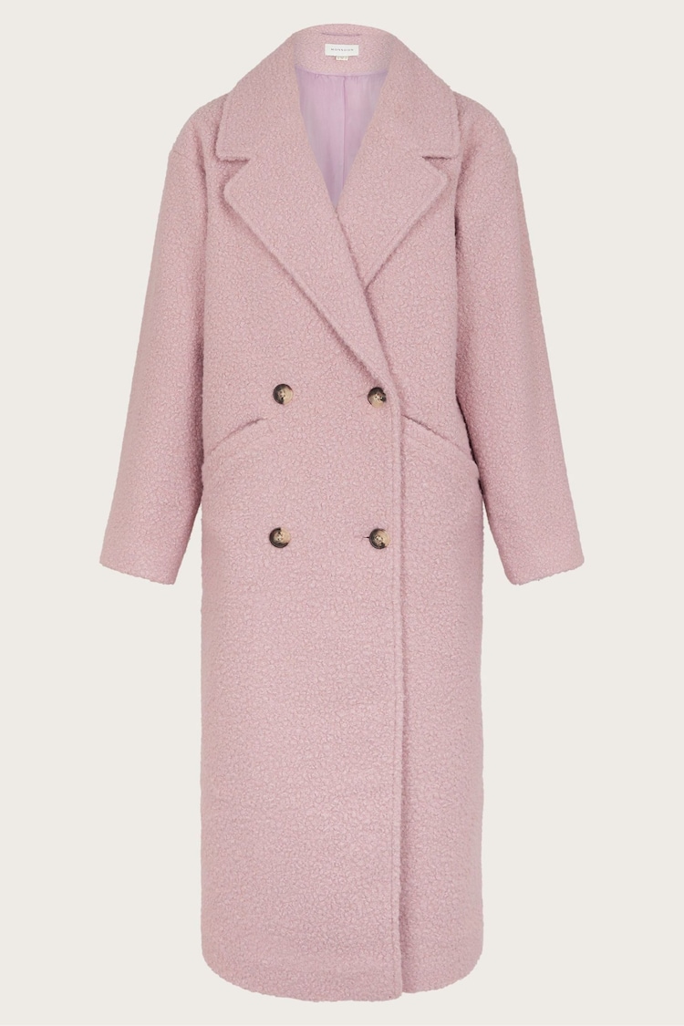 Monsoon Pink Ophelia Double Breasted Boucle Coat - Image 5 of 5