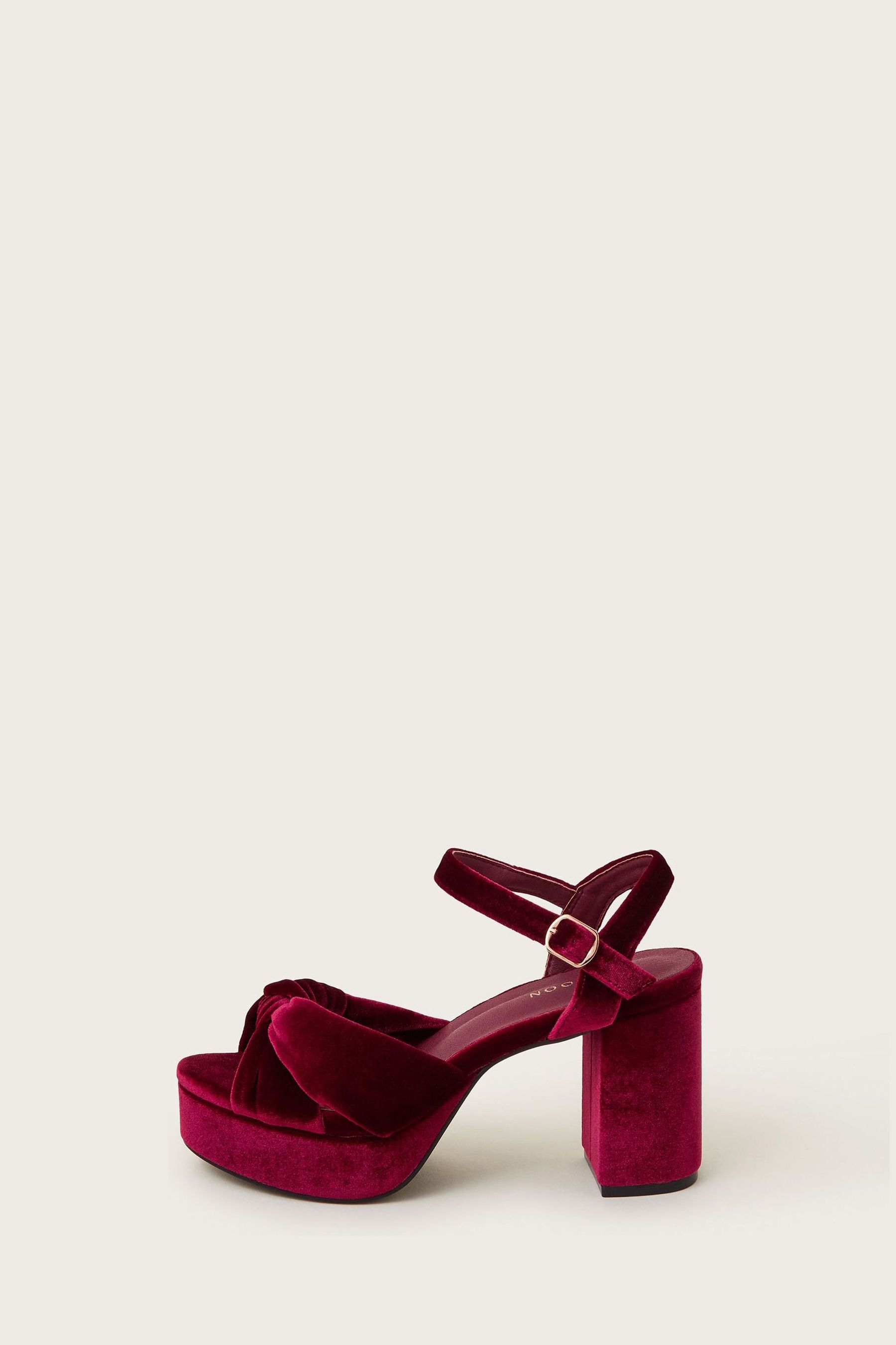 Buy Monsoon Red Nola Velvet Platform Heels from the Next UK online shop