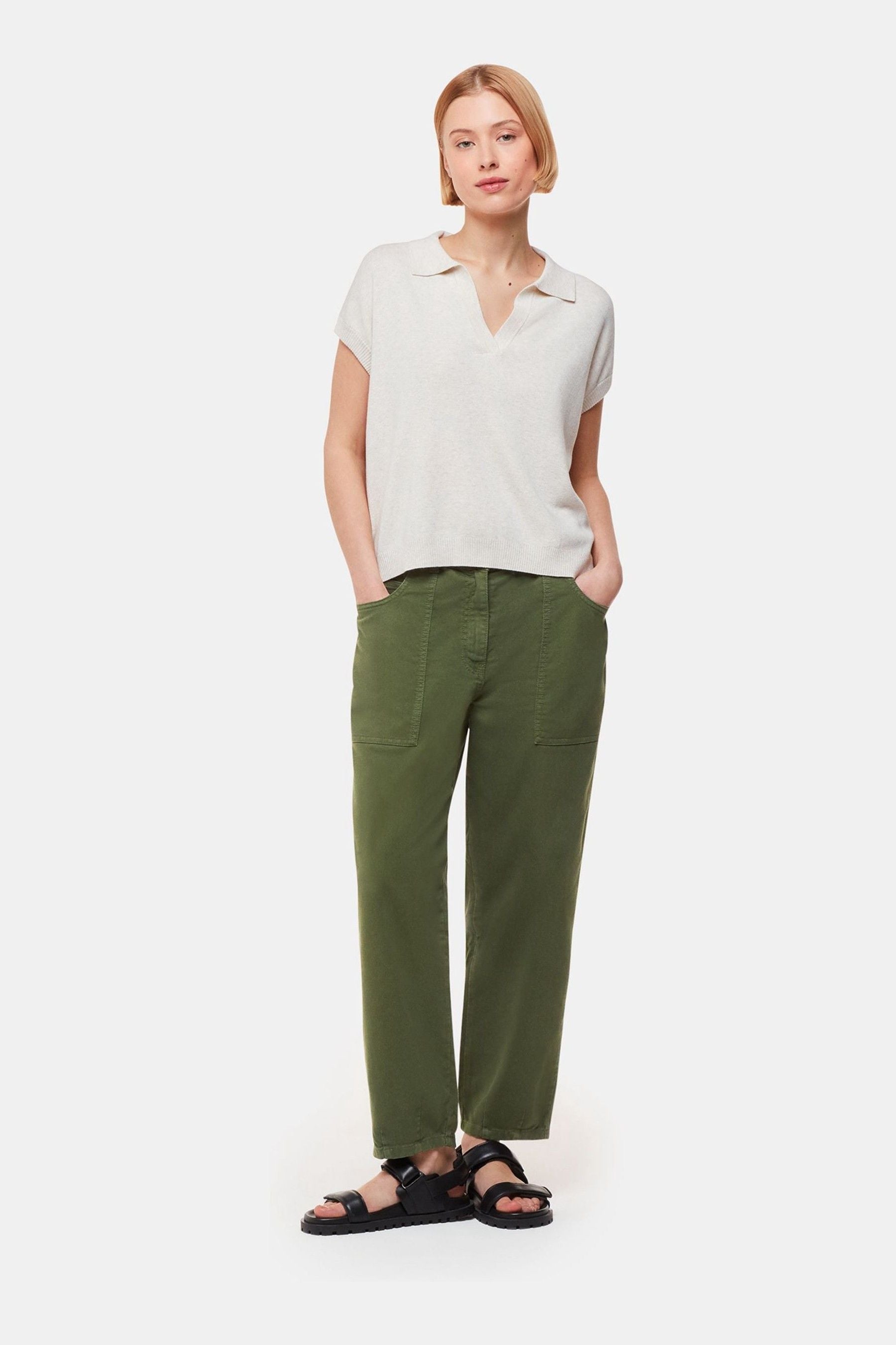Khaki trousers petite hot sale