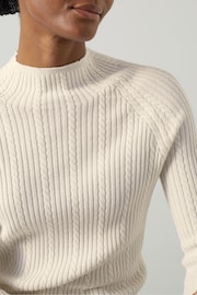 LK Bennett Cream West Coconut Milk Cable Stitch Sweater - Image 4 of 5