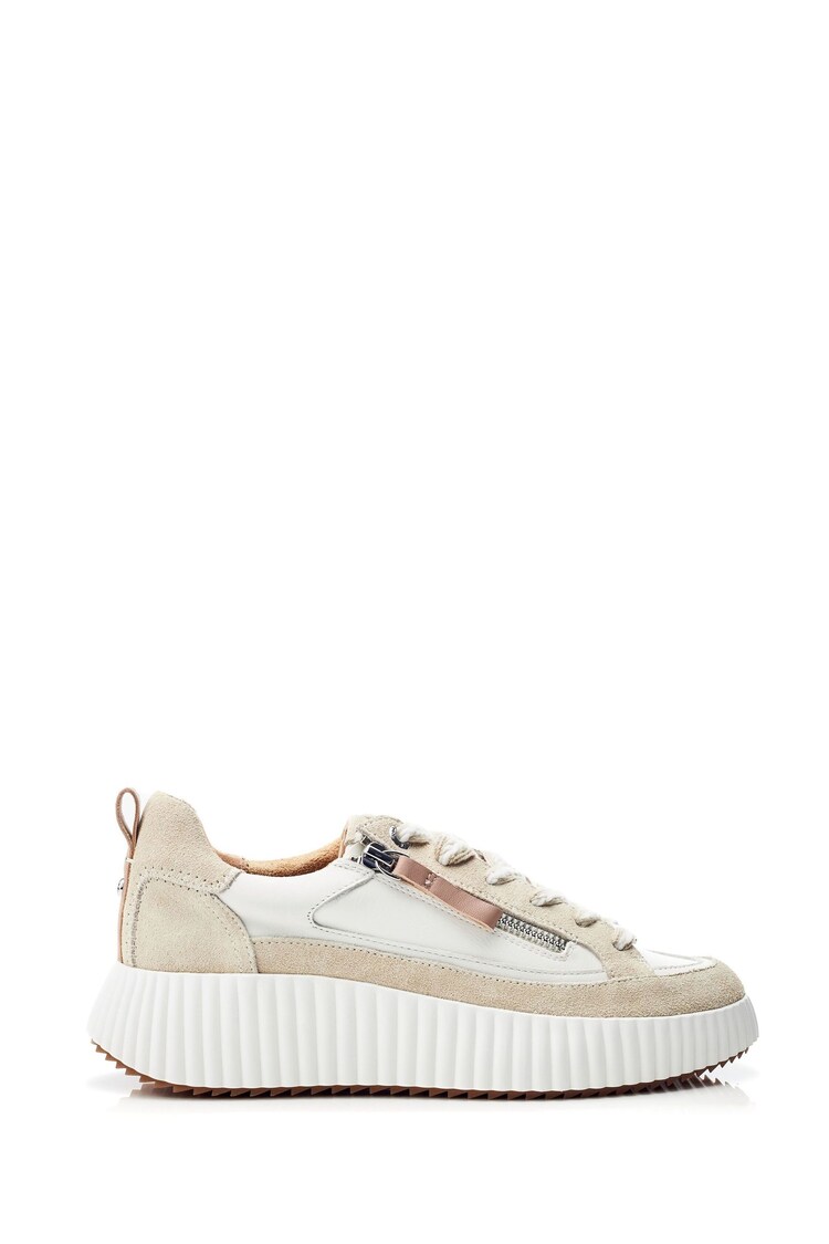 Moda in Pelle Bouville Chunky Two Tone Side Zip Leather Trainers - Image 1 of 4