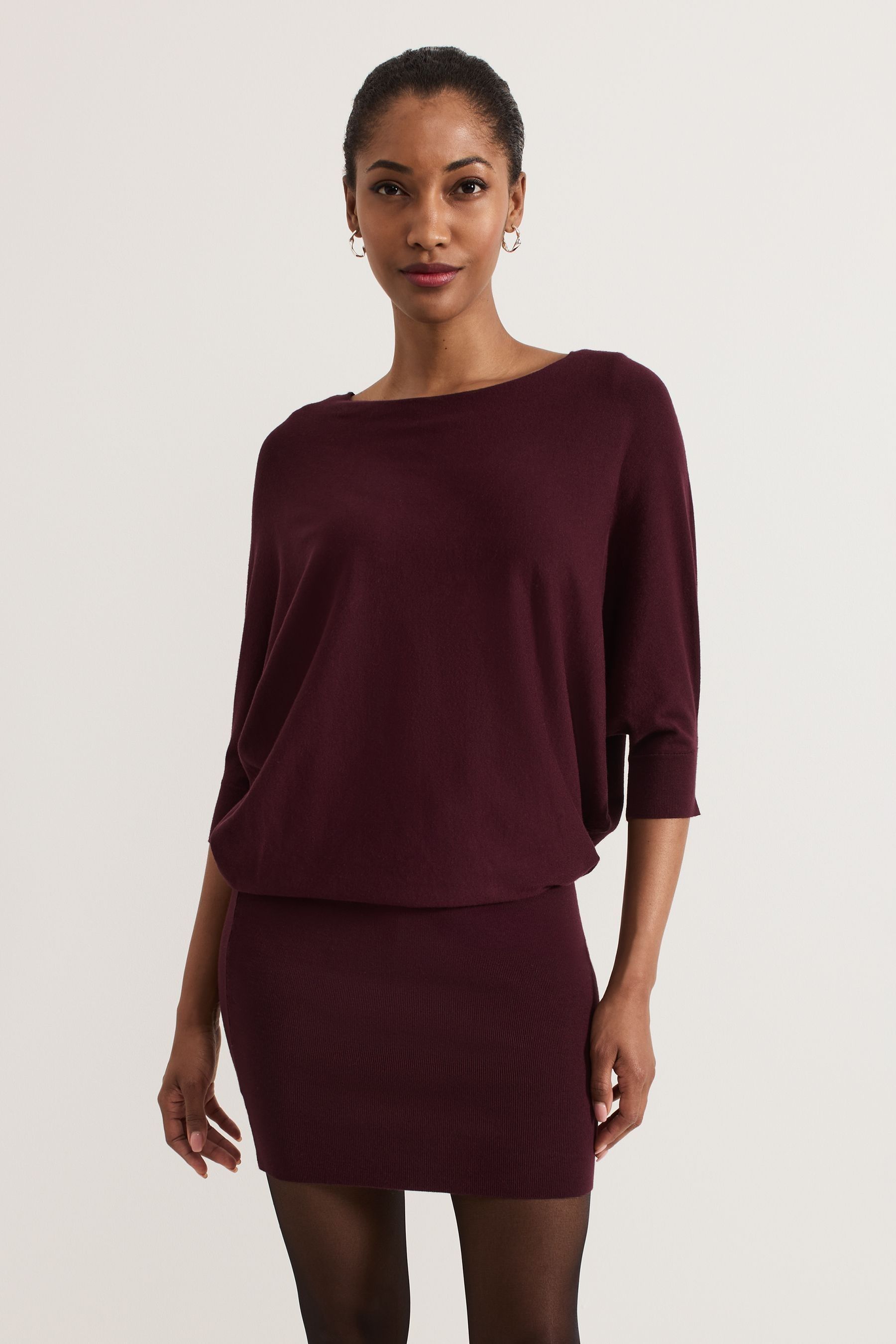 Buy Phase Eight Red Becca Batwing Knitted Dress from the Next UK online shop
