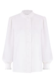 Yumi White Frill High Neck Shirt - Image 3 of 3