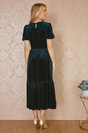 Yumi Green Velvet Midi Dress - Image 3 of 5