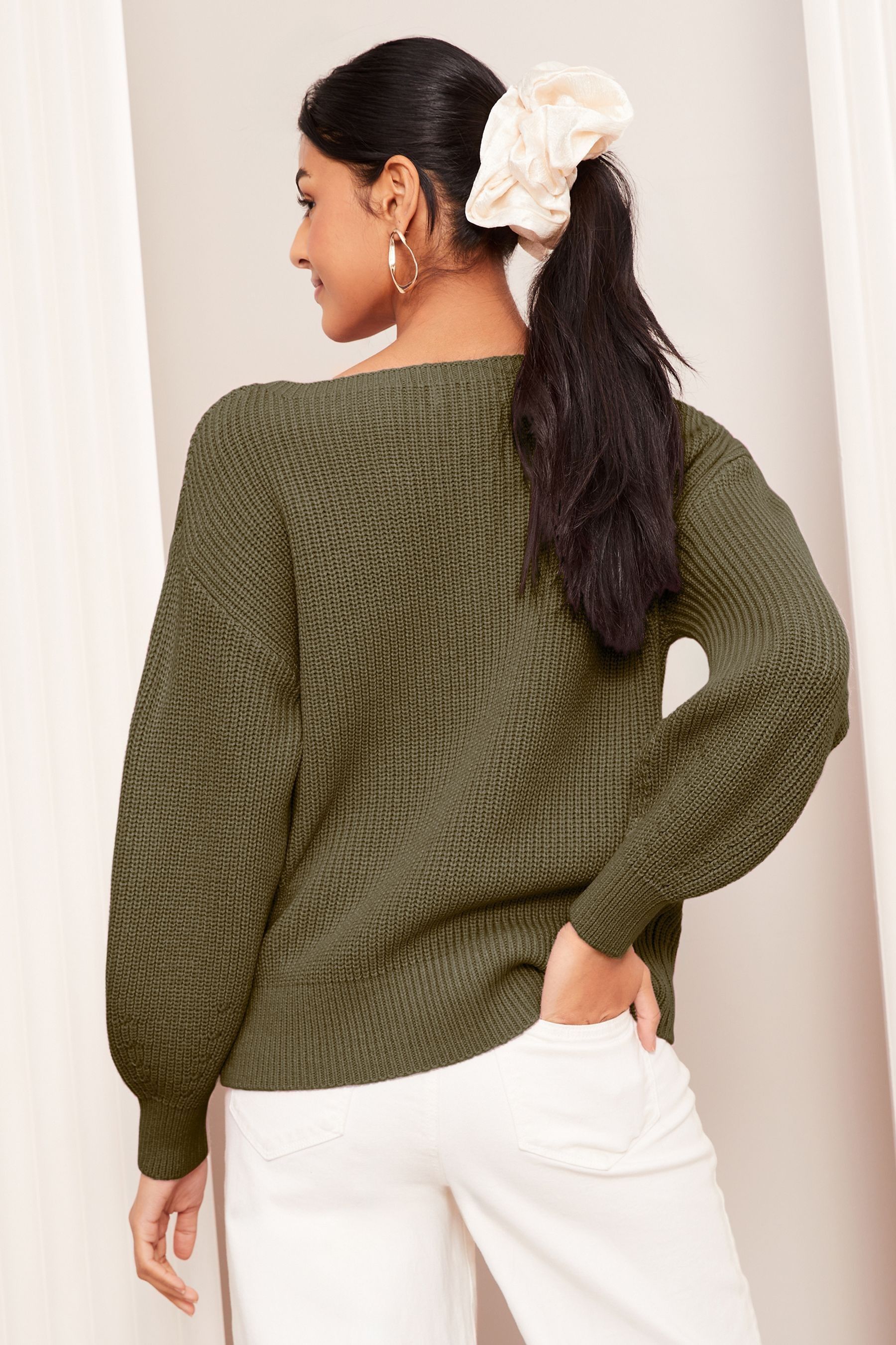 Khaki off the shoulder jumper new arrivals