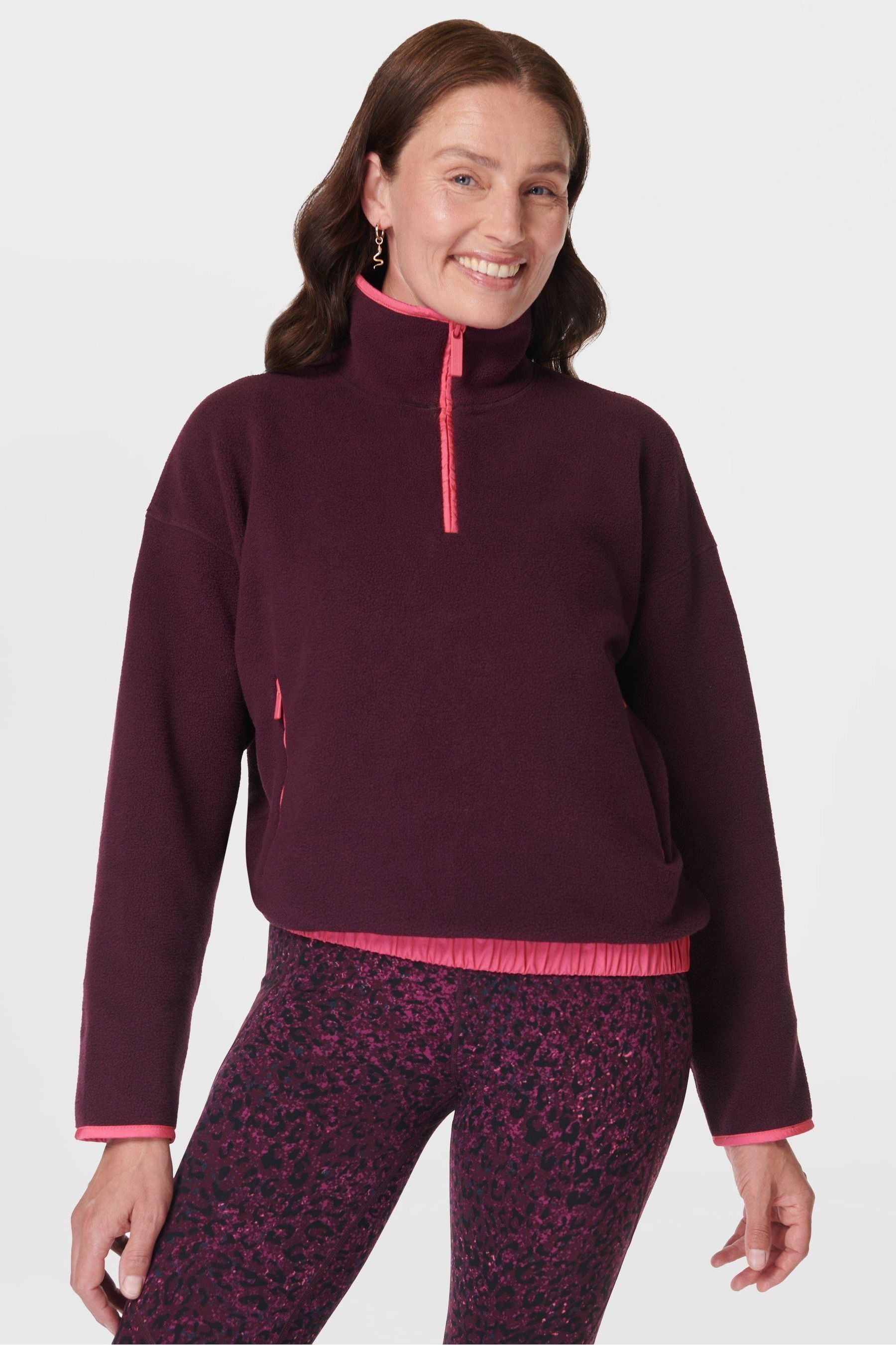 Buy Sweaty Betty Purple Mallow Half Zip Pullover Sweat Top from the Next UK online shop