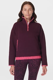 Sweaty Betty Purple Mallow Half Zip Pullover Sweat Top - Image 3 of 8