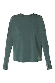 Sweaty Betty Green Soft Flow Studio Long Sleeve Top - Image 7 of 8