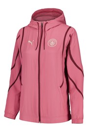 Puma Pink Womens Manchester City Pre Match Jacket - Image 2 of 3